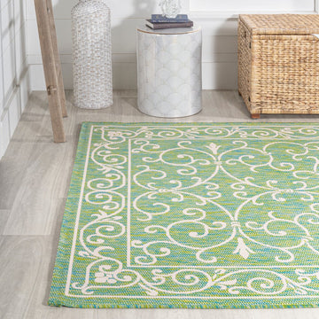Charleston Vintage Filigree Textured Weave Indoor/outdoor Area Rug